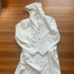 RAINS Long Jacket in Powder